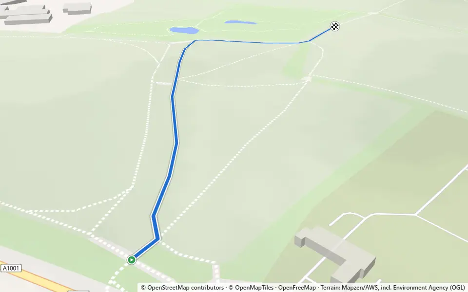 3D preview of a trail at Bullen's Green Wood