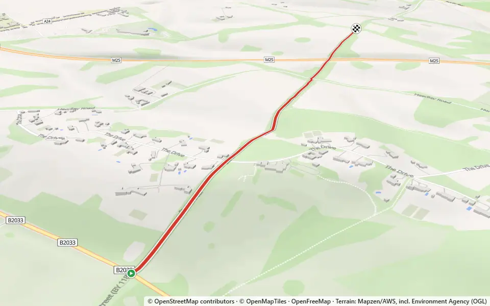 3D preview of a trail at Nower Wood