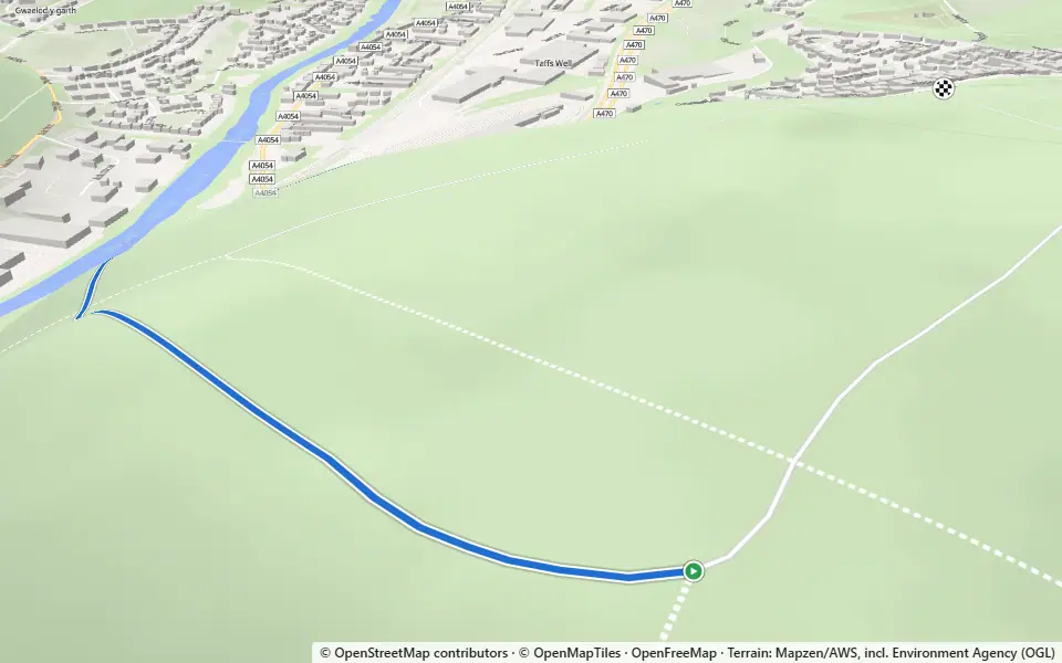 3D preview of a trail at Fforest Fawr
