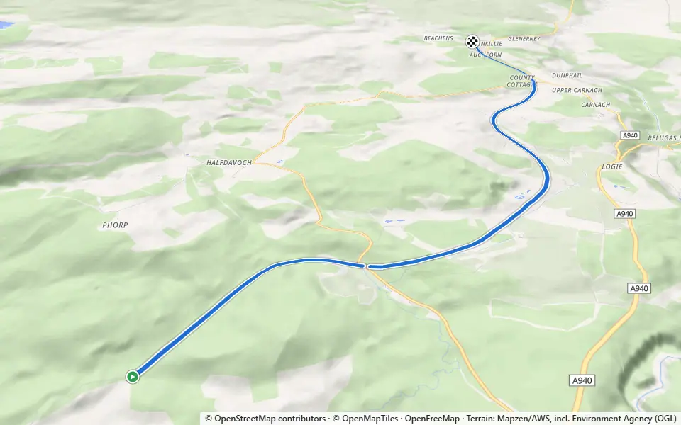 3D preview of a trail at Drumine Forest