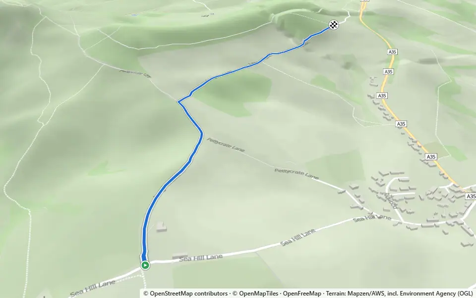 3D preview of a trail at Filcombe Wood