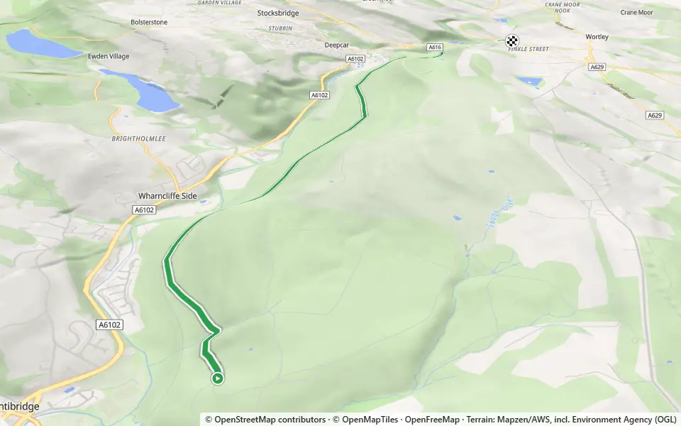 3D preview of a trail at Wharncliffe Woods