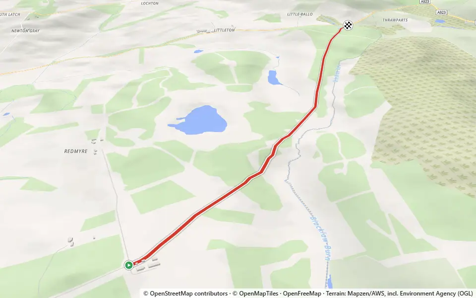 3D preview of a trail at Blacklaw Hill Mire SSSI