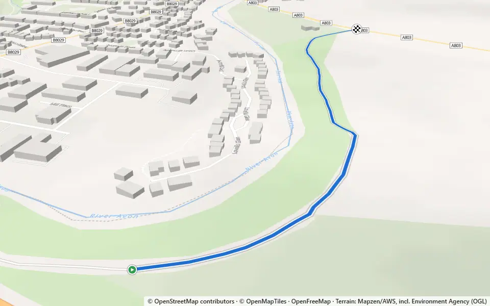 3D preview of a trail at Avonbank Community Woodland