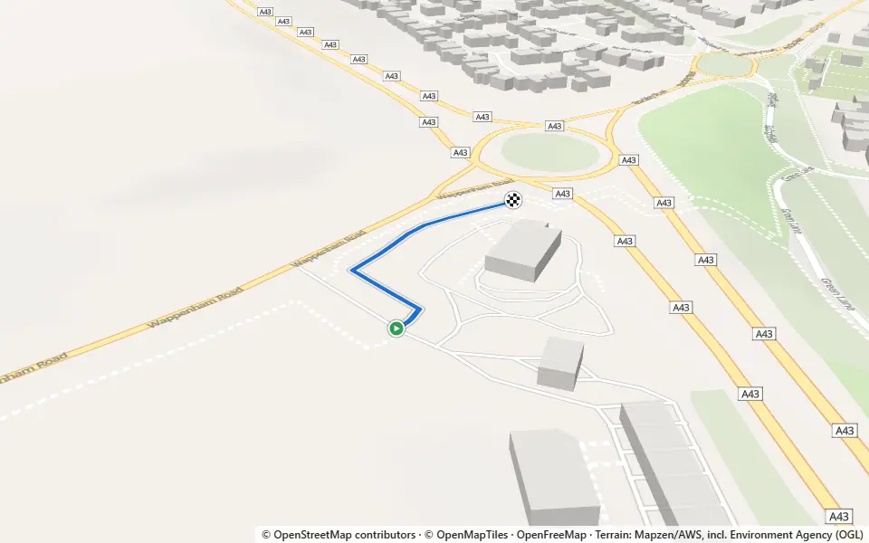 3D preview of a trail at Nicholas Hawksmoor Pocket Park