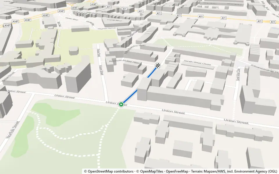 3D preview of a trail at Bracondale Grove
