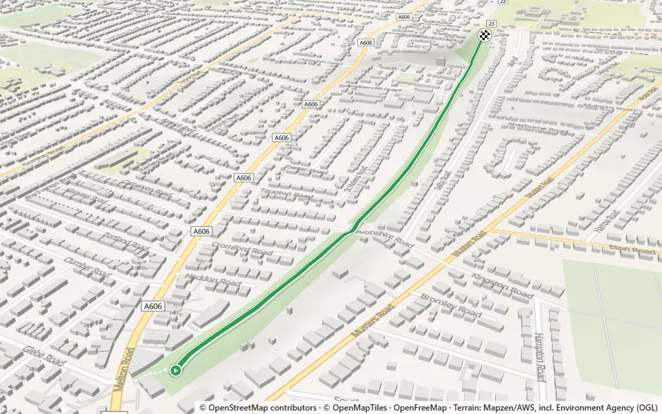 3D preview of a trail at Wilford Clay Pit NR