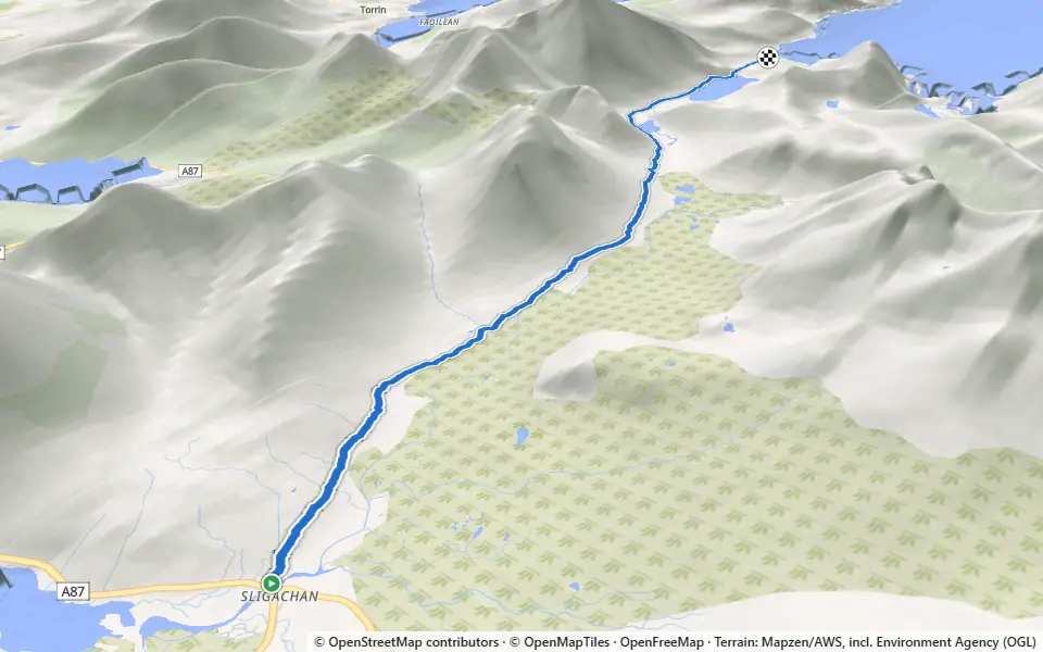 3D preview of a trail at Trails near Sligachan