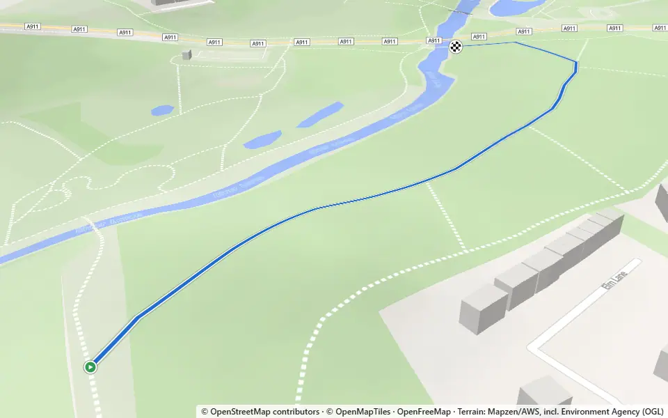 3D preview of a trail at Pitcoudie Roundabout